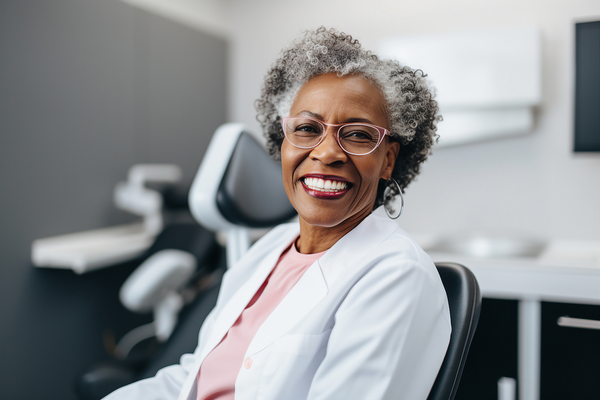 woman at fermelia dental getting cosmetic dental services